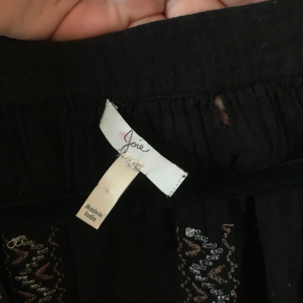 Joie Tahoma Embroidered Blouse black mexican influence worn by CECe on new girl - Picture 7 of 9